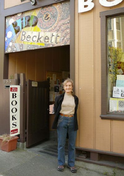 Bird and Beckett Bookstore, San Francisco 2010, Erika Grundmann outside