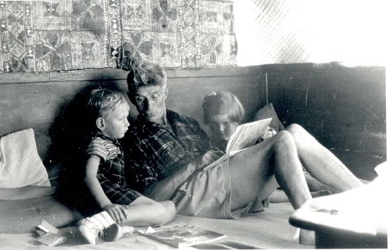 George Dibbern reading to children