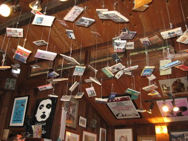 Henry Miller Memorial Library,  books hanging from ceiling